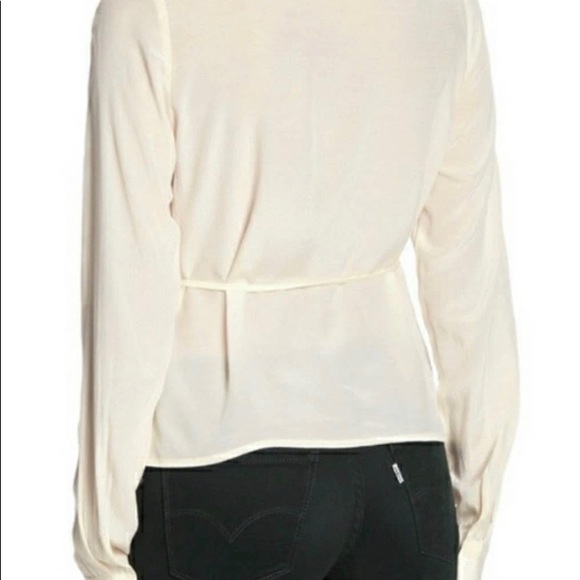 Revolve Line & Dot Haylee Ivory Wrap  Blouse - Picture 3 of 6